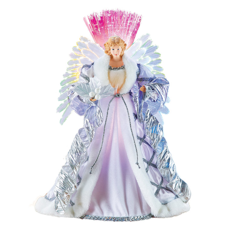 The Holiday Aisle® Fiber Optic Silver Angel Tabletop Figurine Wayfair